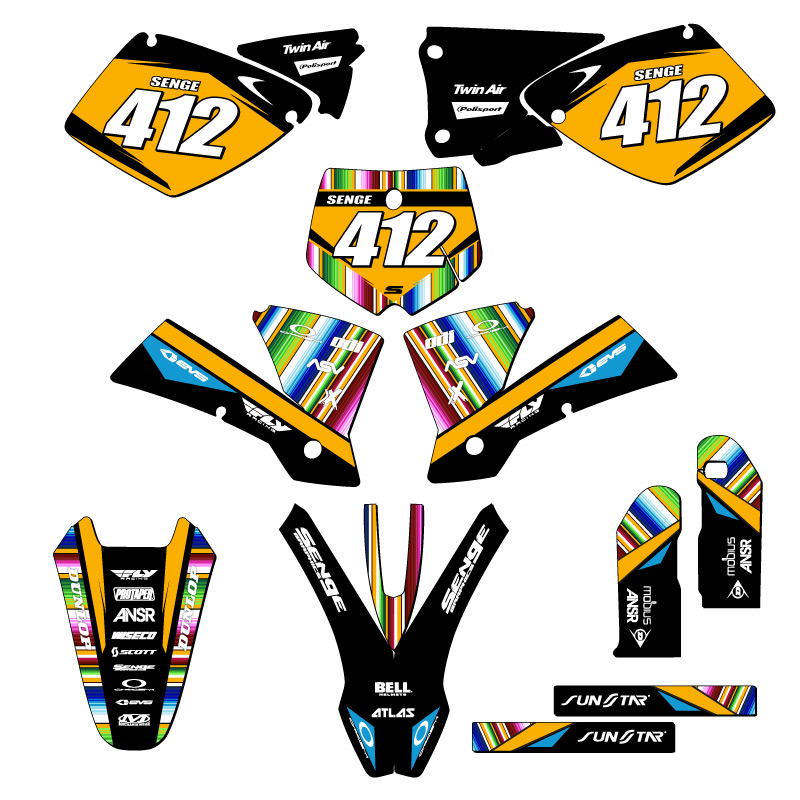 2003 MXC SERAPE Black Senge Graphics Kit Compatible with KTM - Picture 8 of 10