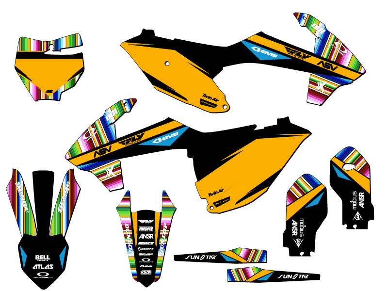 Kit de gráficos SX 85 SERAPE 2018-2023 negro Senge compatible con KTM - Imagen 5 de 10