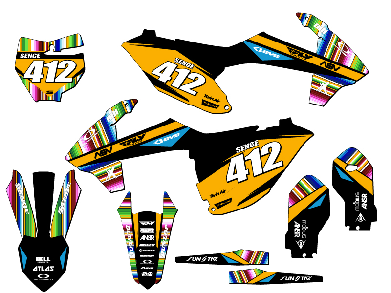 Kit de gráficos SX 85 SERAPE 2018-2023 negro Senge compatible con KTM - Imagen 8 de 10