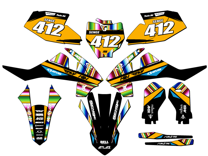 2019-2023 SX 65 SERAPE Black Senge Graphics Kit Compatible with KTM - Picture 8 of 10