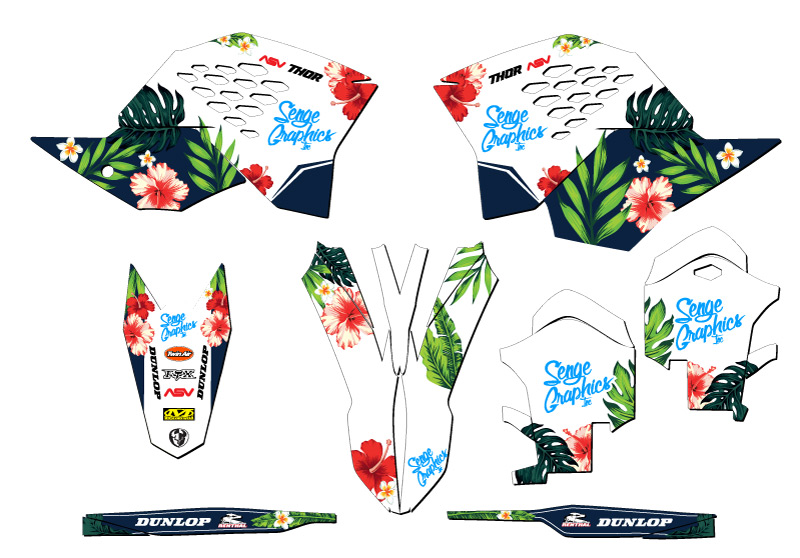 2007-2010 SXF TROPIC White Senge Graphics Kit Compatible with KTM - Picture 2 of 10