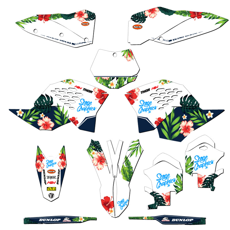 2007-2010 SXF TROPIC White Senge Graphics Kit Compatible with KTM - Picture 5 of 10