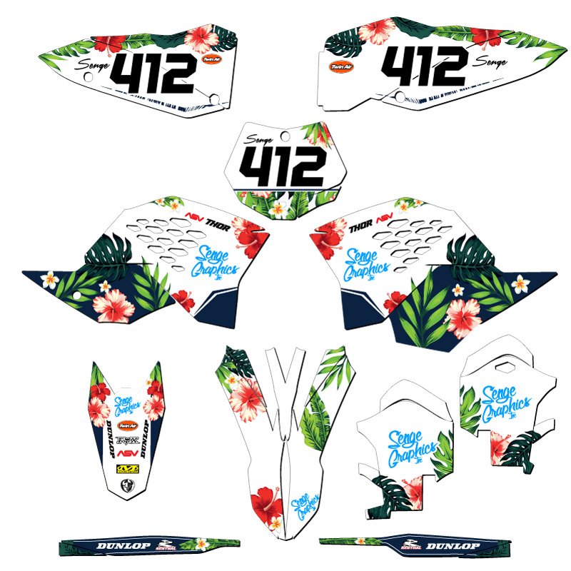 2007-2010 SXF TROPIC White Senge Graphics Kit Compatible with KTM - Picture 8 of 10