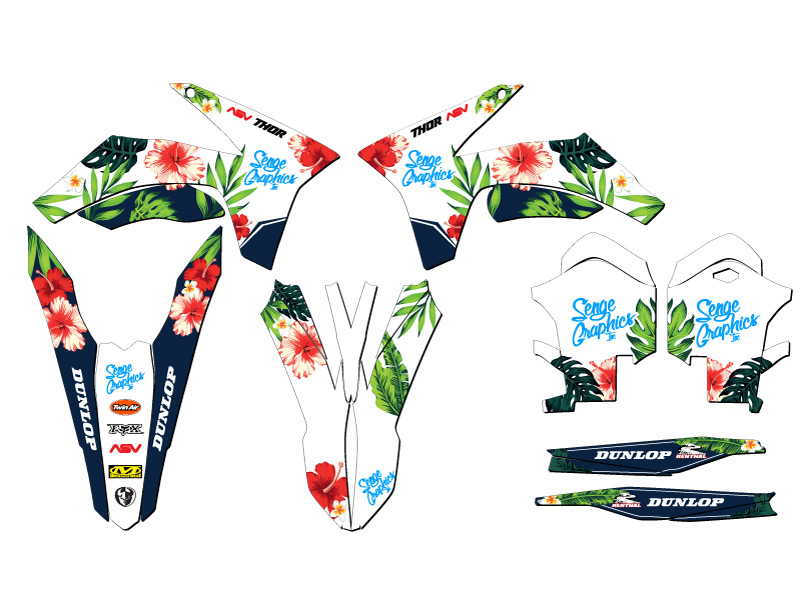 2011-2012 SXF TROPIC White Senge Graphics Kit Compatible with KTM - Picture 2 of 10