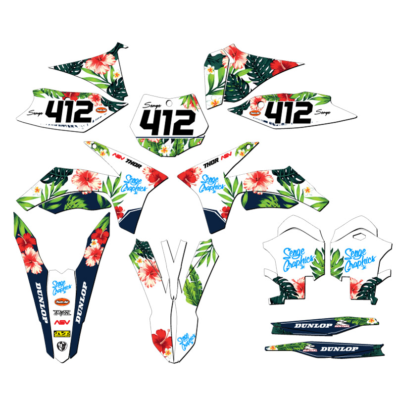 2011-2012 SXF TROPIC White Senge Graphics Kit Compatible with KTM - Picture 8 of 10