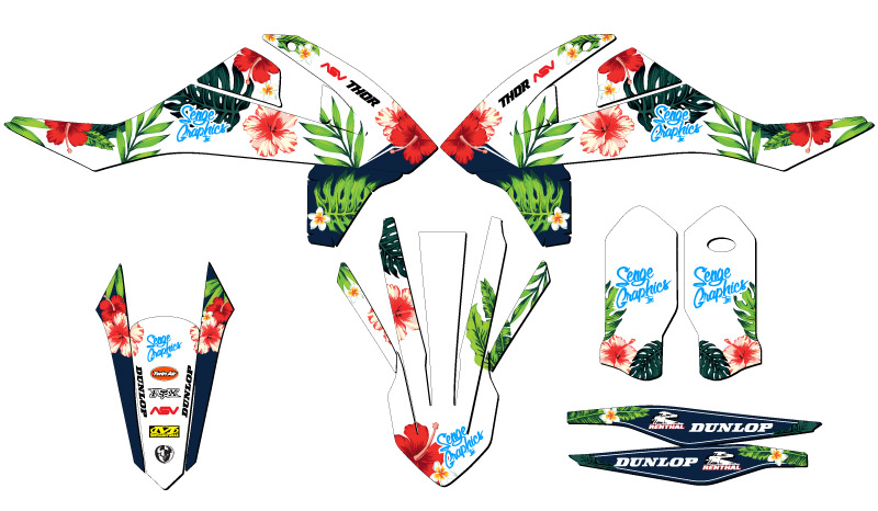2016-2018 SXF TROPIC White Senge Graphics Kit Compatible with KTM - Picture 2 of 10