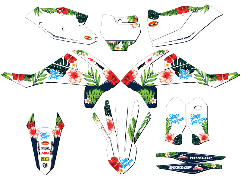 2016-2018 SXF TROPIC White Senge Graphics Kit Compatible with KTM - Picture 5 of 10