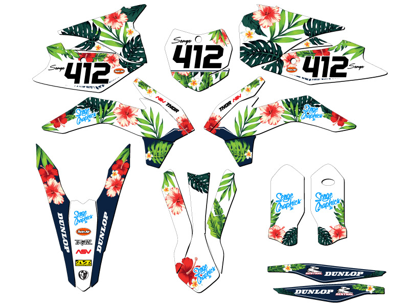 2015 SXF TROPIC White Senge Graphics Kit Compatible with KTM - Picture 8 of 10