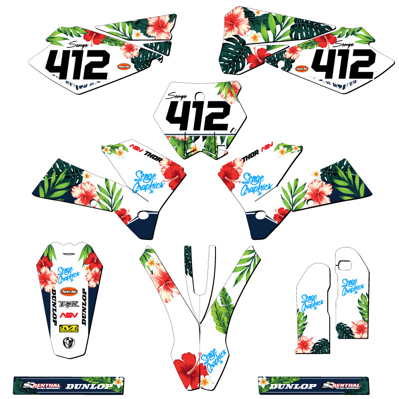 2005-2006 SX TROPIC White Senge Graphics Kit Compatible with KTM - Picture 8 of 10