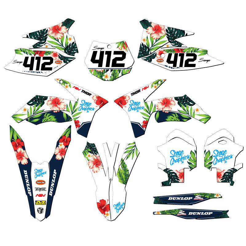 2011-2012 XCF TROPIC White Senge Graphics Kit Compatible with KTM - Foto 8 di 10