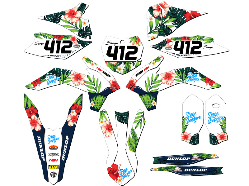 XCF TROPICAL 2015 White Senge kit de gráficos compatible con KTM - Imagen 8 de 10