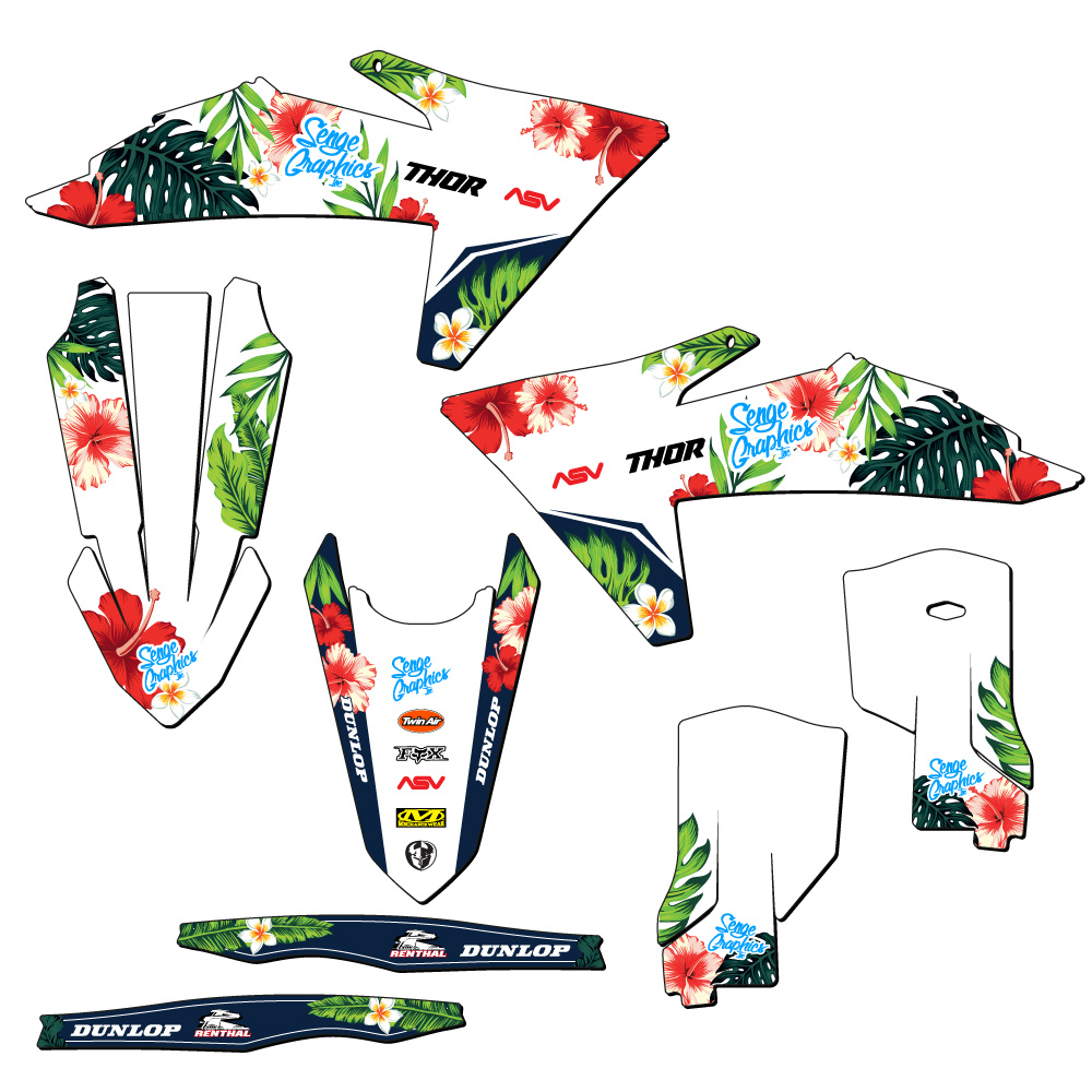 2023-2024 XCF TROPIC White Senge Graphics Kit Compatible with KTM - Picture 2 of 10