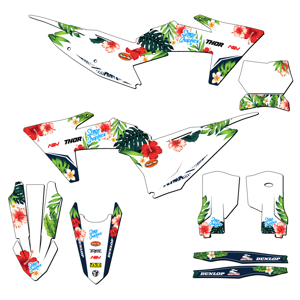 2023-2024 XCF TROPIC White Senge Graphics Kit Compatible with KTM - Picture 5 of 10