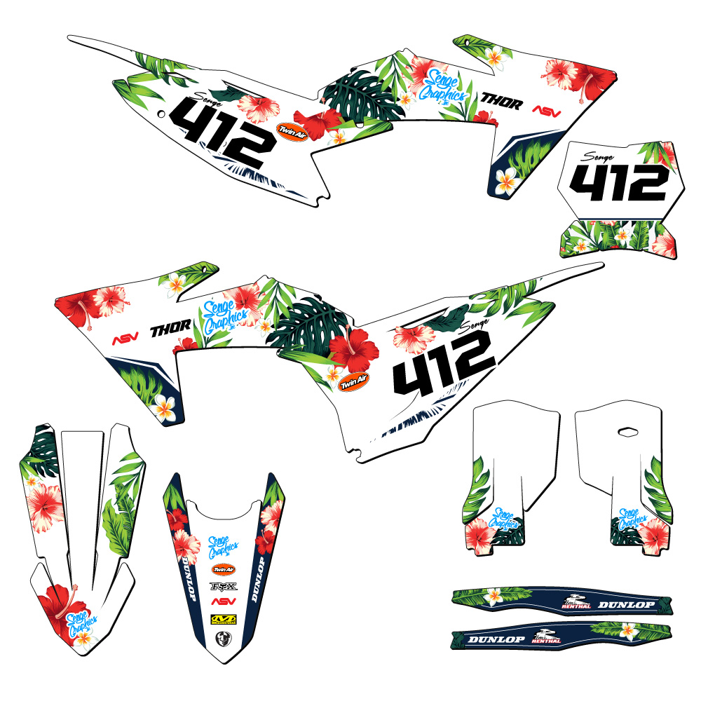 2023-2024 XCF TROPIC White Senge Graphics Kit Compatible with KTM - Picture 8 of 10