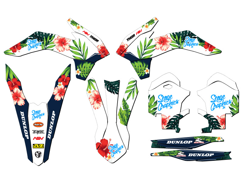 2013-2014 XC TROPICAL White Senge Graphics Kit compatible con KTM - Imagen 2 de 10