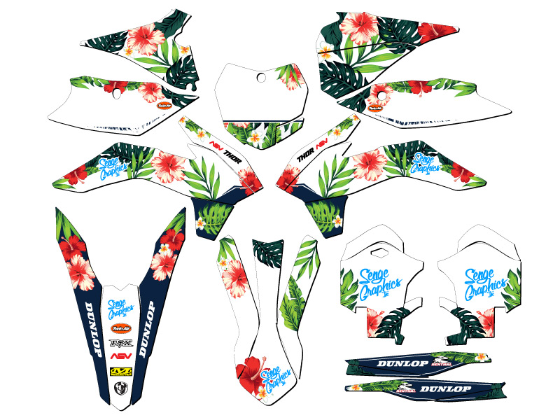 2013-2014 XC TROPICAL White Senge Graphics Kit compatible con KTM - Imagen 5 de 10