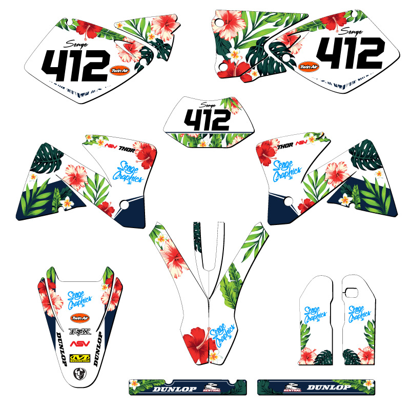 Kit de gráficos Senge 2001-2002 EXC TROPICAL blanco compatible con KTM - Imagen 8 de 10