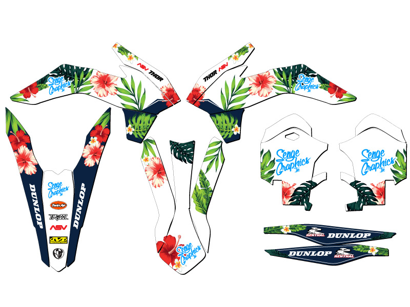 2014 EXC TROPIC White Senge Graphics Kit Compatible with KTM - Picture 2 of 10