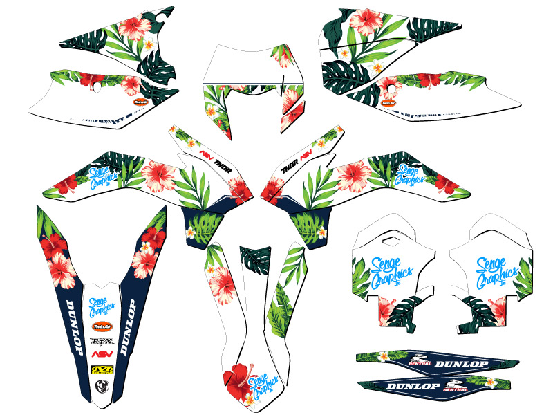 2014 EXC TROPIC White Senge Graphics Kit Compatible with KTM - Picture 5 of 10