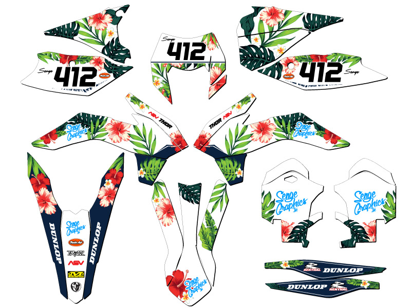 2014 EXC TROPIC White Senge Graphics Kit Compatible with KTM - Picture 8 of 10
