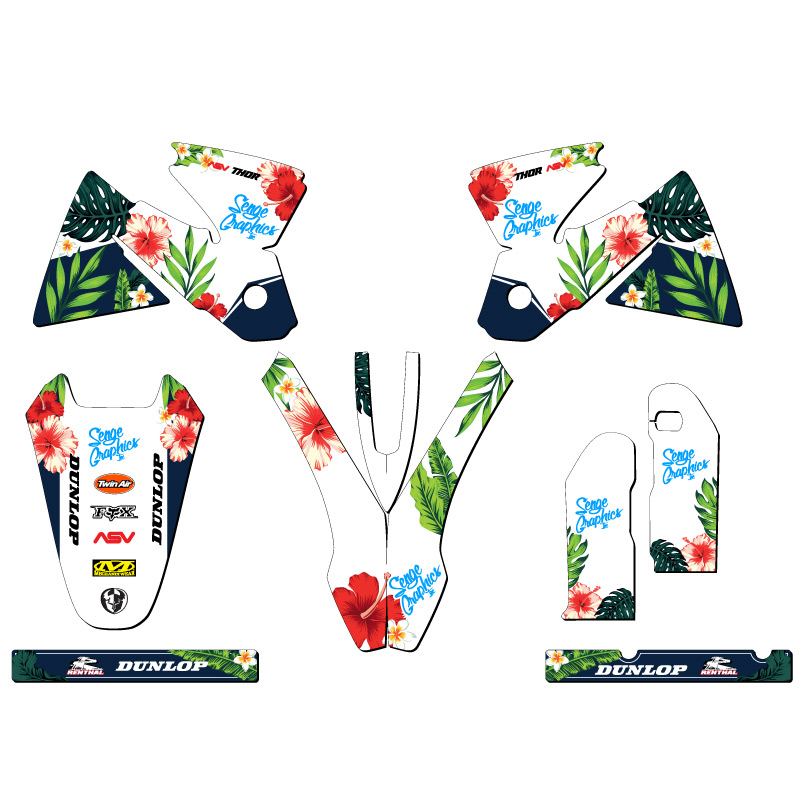 1998-2002 MXC TROPIC White Senge Graphics Kit Compatible with KTM - Picture 2 of 10