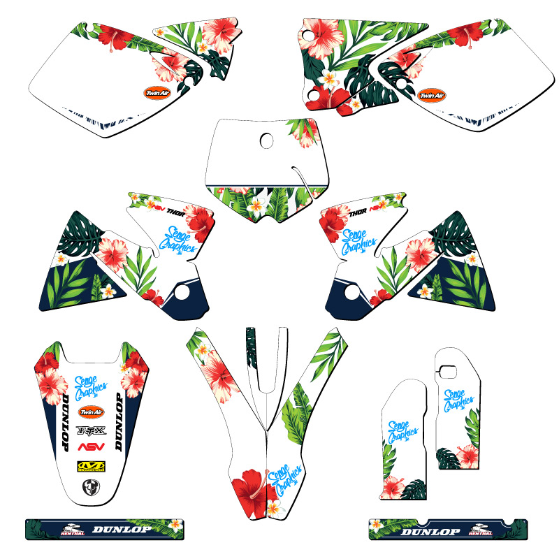 1998-2002 MXC TROPIC White Senge Graphics Kit Compatible with KTM - Picture 5 of 10
