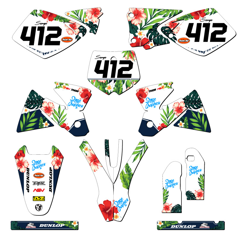 1998-2002 MXC TROPIC White Senge Graphics Kit Compatible with KTM - Picture 8 of 10