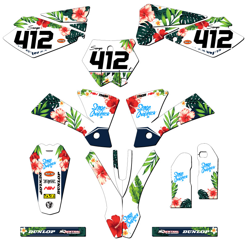 2004-2005 MXC TROPIC White Senge Graphics Kit Compatible with KTM - Picture 8 of 10