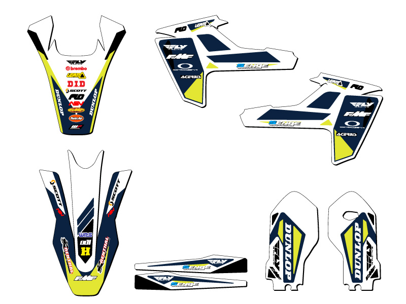 2018-2023 TC 85 TAPER White Senge Graphics Kit Compatible with Husqvarna - Picture 2 of 10
