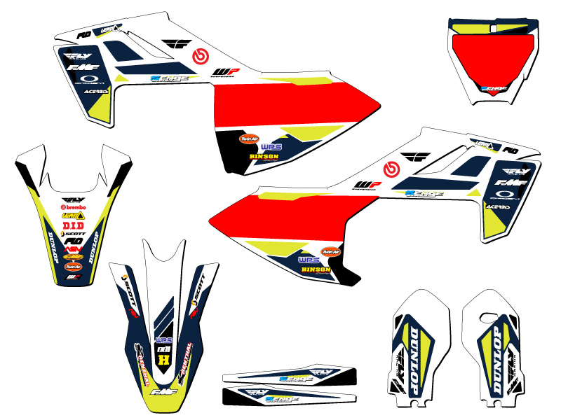 2018-2023 TC 85 TAPER White Senge Graphics Kit Compatible with Husqvarna - Picture 5 of 10