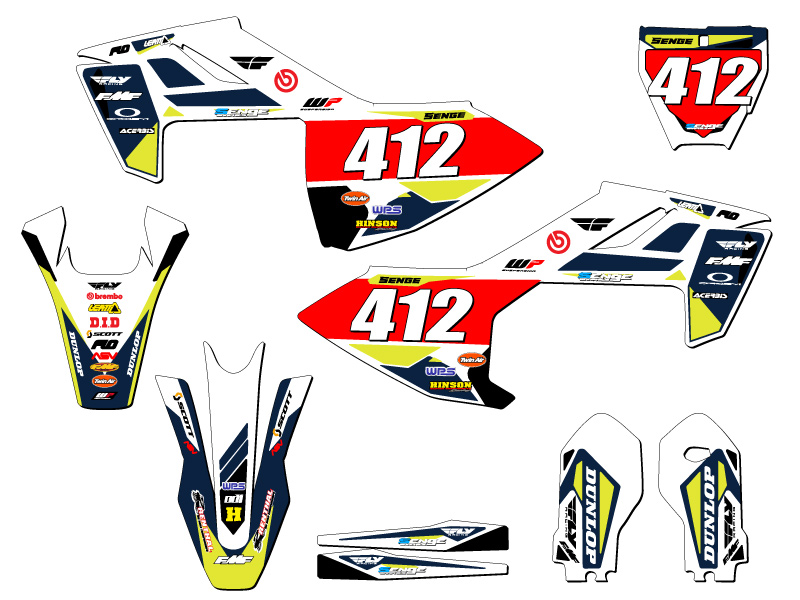 2018-2023 TC 85 TAPER White Senge Graphics Kit Compatible with Husqvarna - Picture 8 of 10
