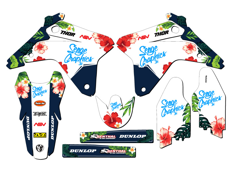 Kit de gráficos Senge 2005-2006 RMZ 450 TROPICAL blanco compatible con Suzuki - Imagen 2 de 10