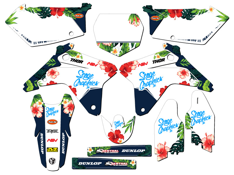 Kit de gráficos Senge 2005-2006 RMZ 450 TROPICAL blanco compatible con Suzuki - Imagen 5 de 10