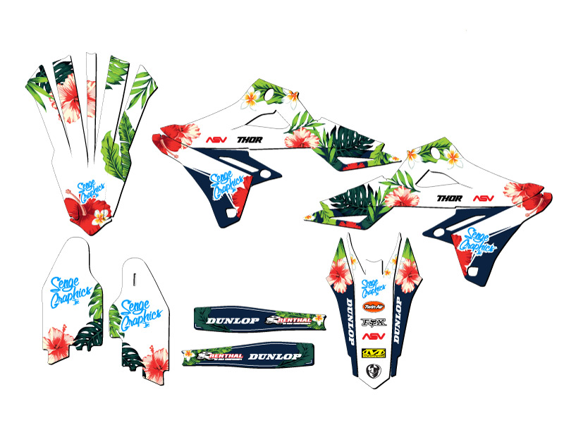 2018-2023 RMZ 450 TROPIC White Senge Graphics Kit Compatible with Suzuki - Picture 8 of 10