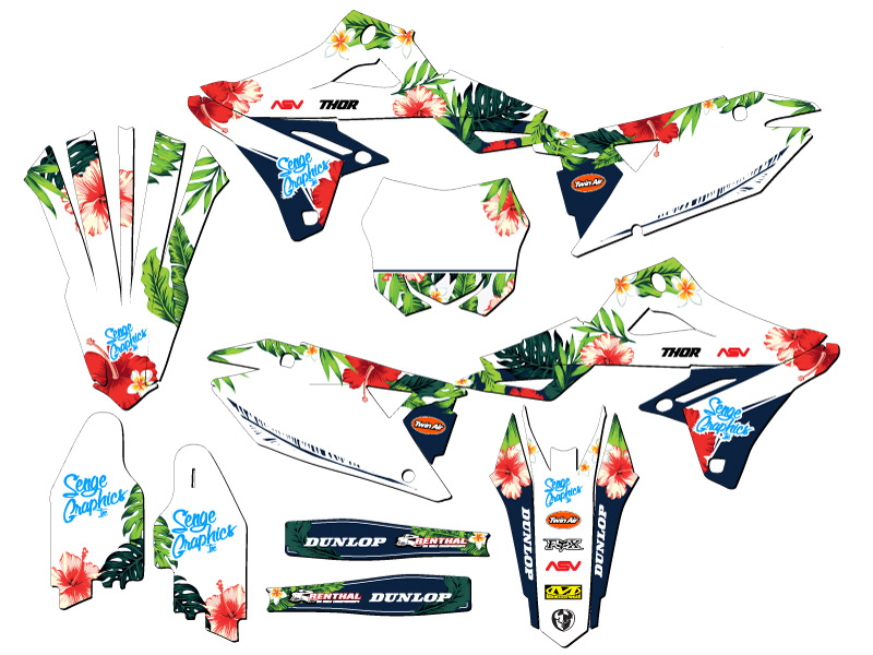 2018-2023 RMZ 450 TROPIC White Senge Graphics Kit Compatible with Suzuki - Picture 2 of 10