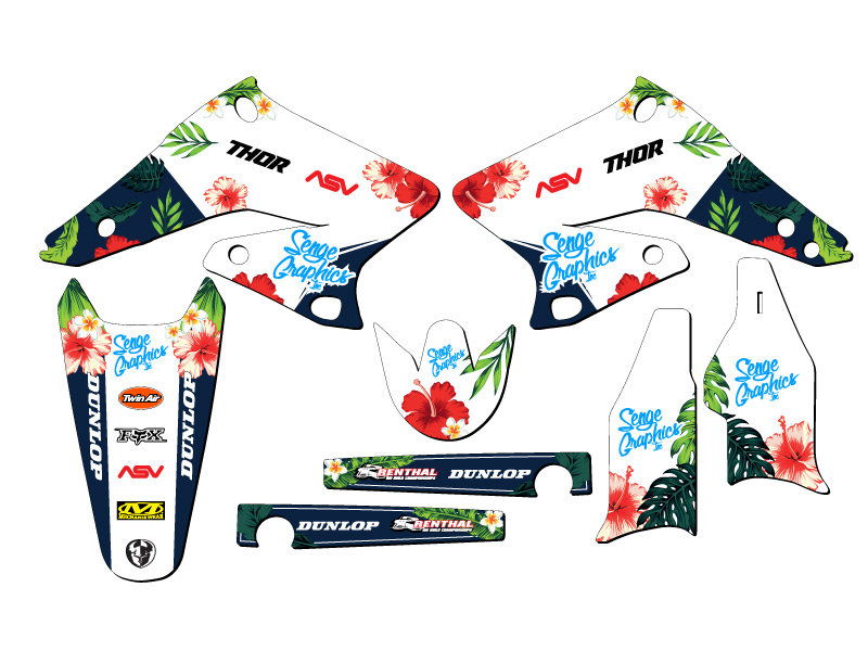 2004-2006 RMZ 250 TROPIC White Senge Graphics Kit Compatible with Suzuki - Picture 8 of 10