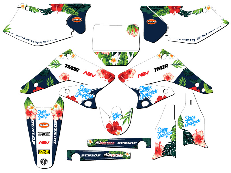 2004-2006 RMZ 250 TROPIC White Senge Graphics Kit Compatible with Suzuki - Picture 2 of 10
