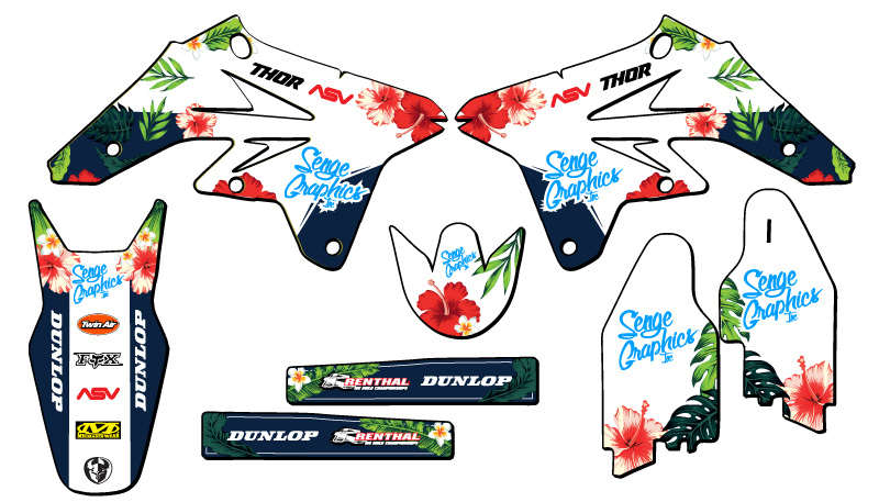 2007-2009 RMZ 250 TROPICAL blanco Senge kit de gráficos compatible con Suzuki - Imagen 8 de 10