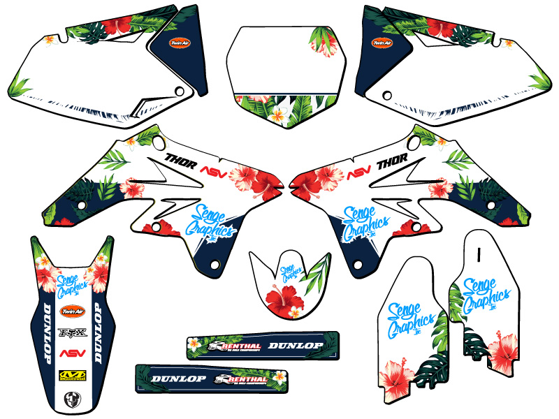 洋書 GRAPHIS desiners USA 2007-2009 RMZ 250 TROPIC White Senge Graphics Kit Compatible