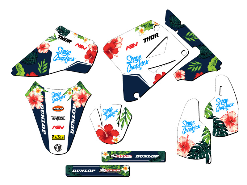 Kit de gráficos Senge 2005-2023 RM 85 TROPICAL blanco compatible con Suzuki - Imagen 8 de 10