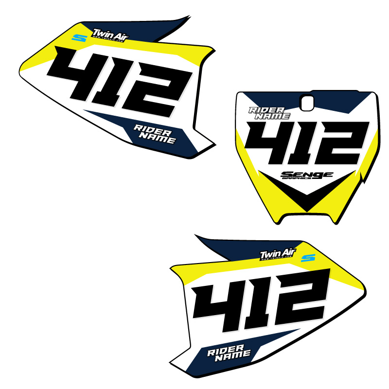 Kit de gráficos Senge TC 65 SG63 Custom MX Number Plates compatible con Husqvarna - Imagen 2 de 7