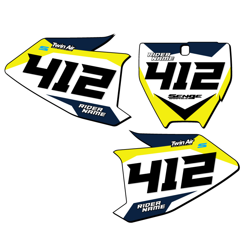 Kit de gráficos Senge TC 65 SG63 Custom MX Number Plates compatible con Husqvarna - Imagen 5 de 7