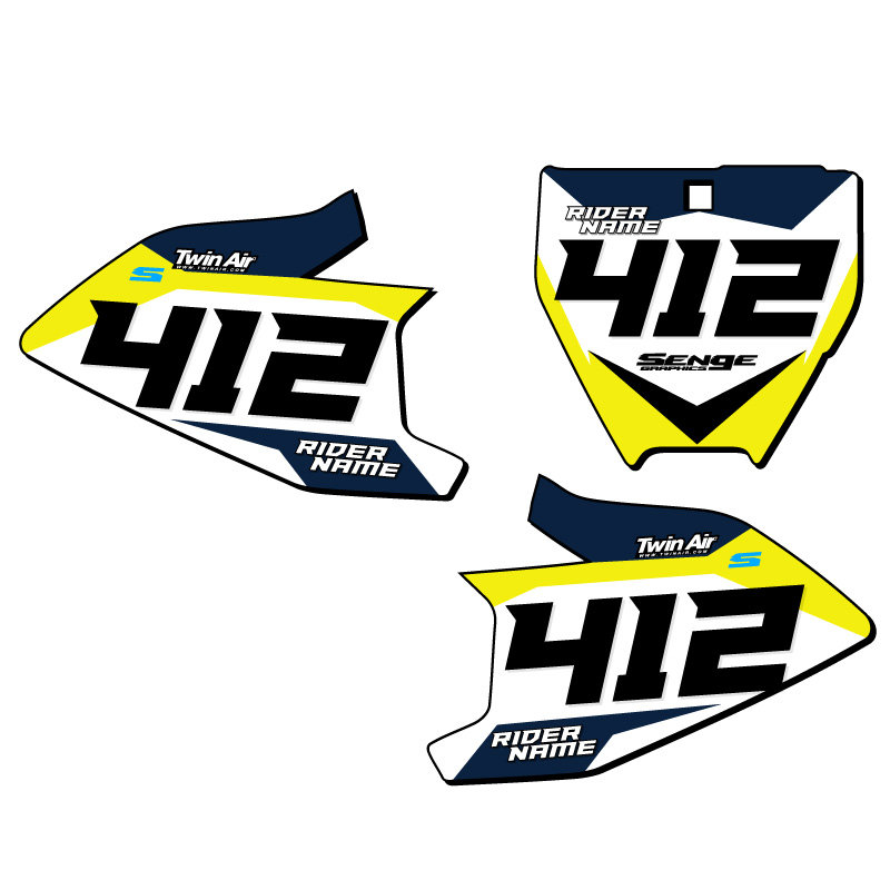 TC 50 SG63 Custom MX Number Plates Senge Graphics Kit Compatible