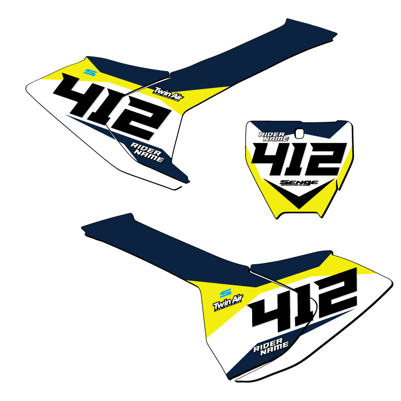 TC SG63 Custom MX Number Plates Senge Graphics Kit Compatible with Husqvarna - Picture 2 of 10