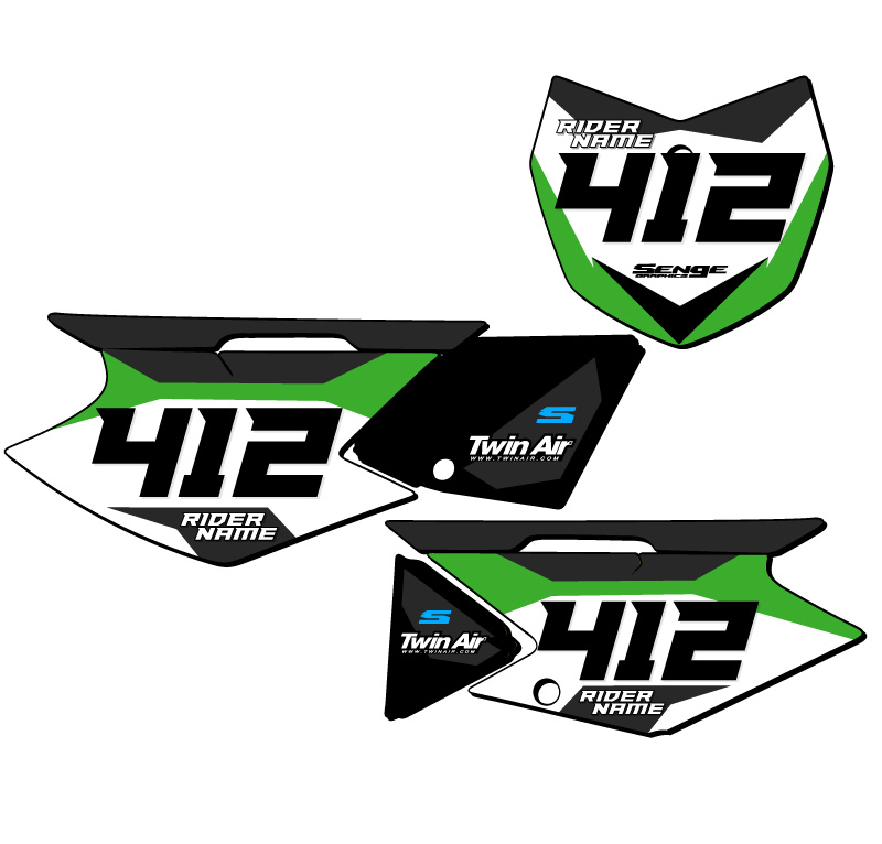 KLX 140 SG63 Custom MX Number Plates Senge Graphics Kit Compatible with - Picture 2 of 7