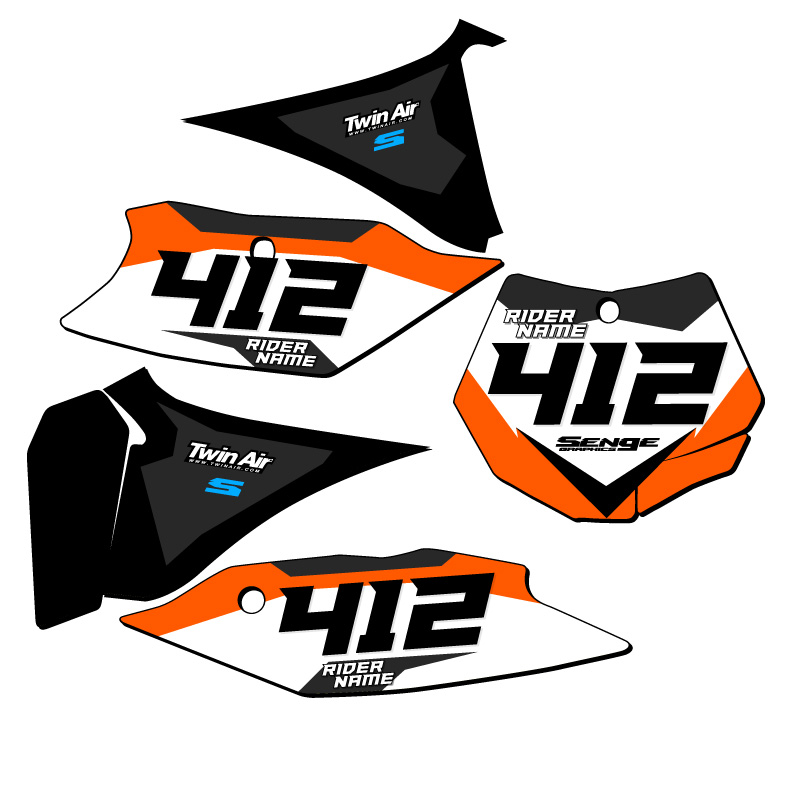 SXF SG63 Custom MX Number Plates Senge Graphics Kit Compatible with KTM - Foto 5 di 25