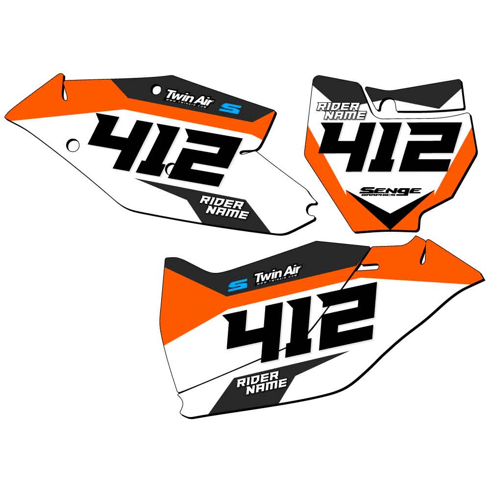 SXF SG63 Custom MX Number Plates Senge Graphics Kit Compatible with KTM - Foto 11 di 25