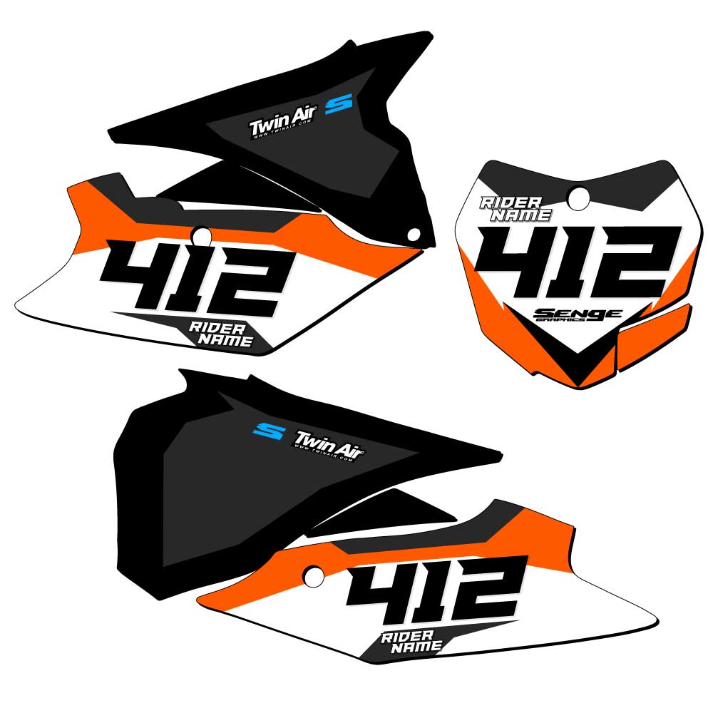 SXF SG63 Custom MX Number Plates Senge Graphics Kit Compatible with KTM - Foto 14 di 25