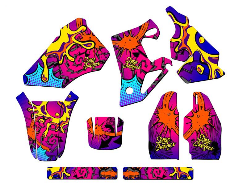 1996-2002 CR 80 ZANY Pink Senge Graphics Kit Compatible with Honda - Picture 2 of 10
