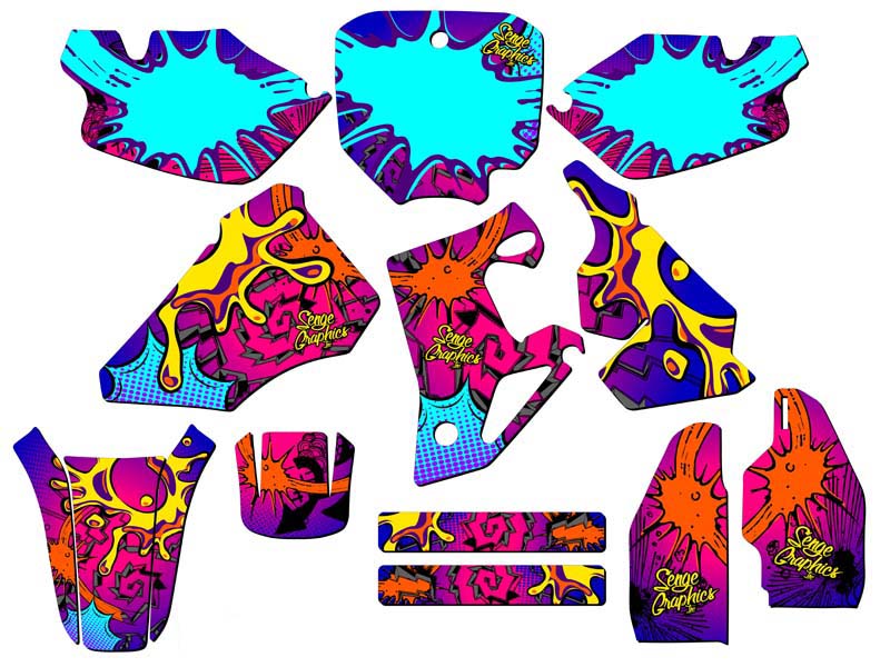 1996-2002 CR 80 ZANY Pink Senge Graphics Kit Compatible with Honda - Picture 5 of 10